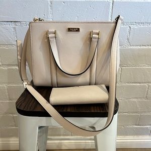 Kate Spade satchel and matching wallet